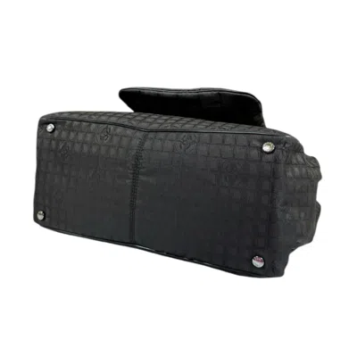 Pre-owned Chanel Black Brown Nylon Jacquard Tote Bag () In Multi