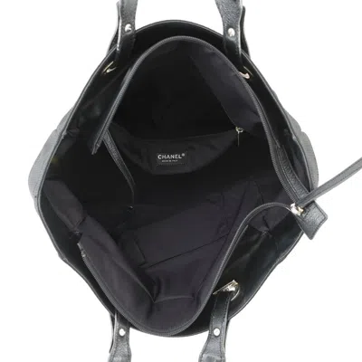 Pre-owned Chanel Black Canvas Leather Tote Bag ()