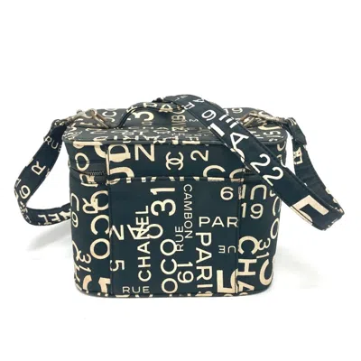 Pre-owned Chanel Black Cotton Canvas Handbag Shoulder Bag Vanity Bag ()