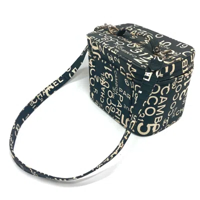 Pre-owned Chanel Black Cotton Canvas Handbag Shoulder Bag Vanity Bag ()