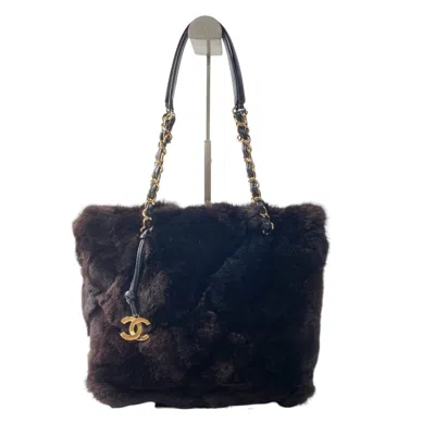 Pre-owned Chanel Black Gold Lapin Leather Tote Bag () In Multi
