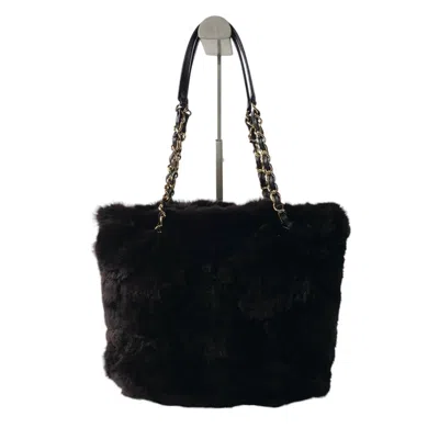 Pre-owned Chanel Black Gold Lapin Leather Tote Bag () In Multi