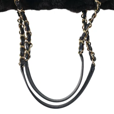 Pre-owned Chanel Black Gold Lapin Leather Tote Bag () In Multi