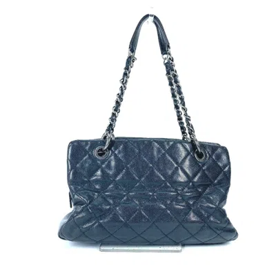 Pre-owned Chanel Black Grained Calfskin Shoulder Bag Tote Bag ()