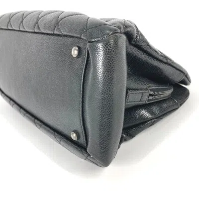 Pre-owned Chanel Black Grained Calfskin Shoulder Bag Tote Bag ()