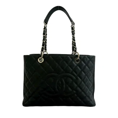 Pre-owned Chanel Black Grained Calfskin Shoulder Bag Tote Bag ()