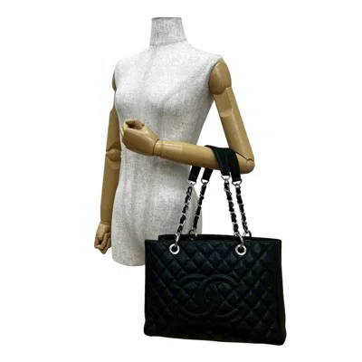 Pre-owned Chanel Black Grained Calfskin Shoulder Bag Tote Bag ()