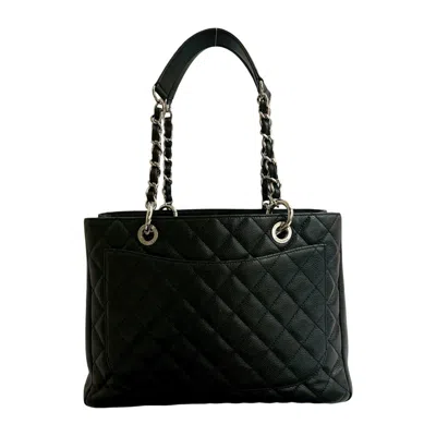 Pre-owned Chanel Black Grained Calfskin Shoulder Bag Tote Bag ()