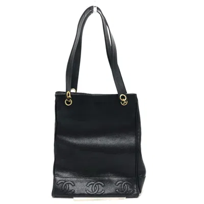 Pre-owned Chanel Black Grained Calfskin Tote Bag ()