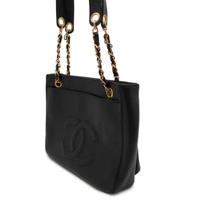 Pre-owned Chanel Black Grained Calfskin Tote Bag ()