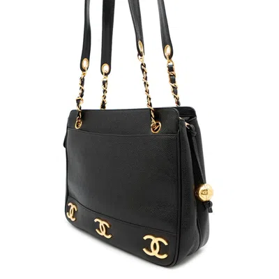 Pre-owned Chanel Black Grained Calfskin Tote Bag ()