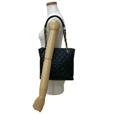Pre-owned Chanel Black Grained Calfskin Tote Bag ()