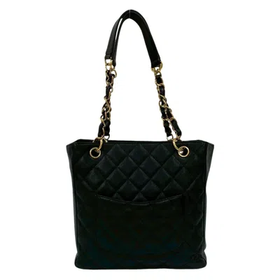 Pre-owned Chanel Black Grained Calfskin Tote Bag ()