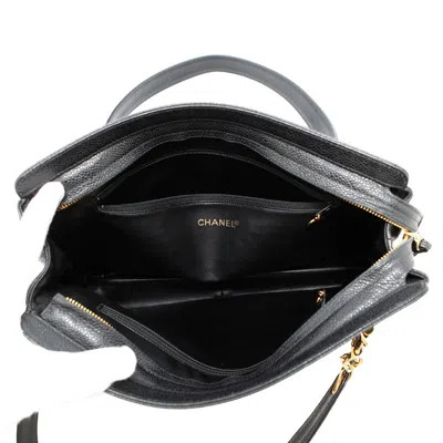 Pre-owned Chanel Black Grained Calfskin Tote Bag ()