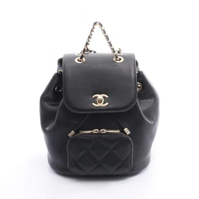 Pre-owned Chanel Black Leather Backpack ()