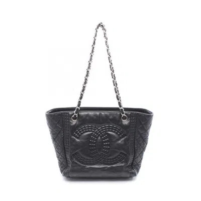 Pre-owned Chanel Black Leather Tote Bag ()