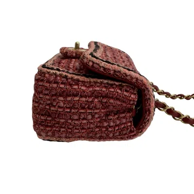 Pre-owned Chanel Black Multi-color Pink Tweed Pochette Shoulder Bag ()