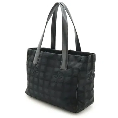 Pre-owned Chanel Black New Travel Line Leather Shoulder Bag Tote Bag ()