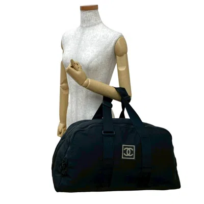 Pre-owned Chanel Black Nylon Boston Bag Handbag Shoulder Bag ()