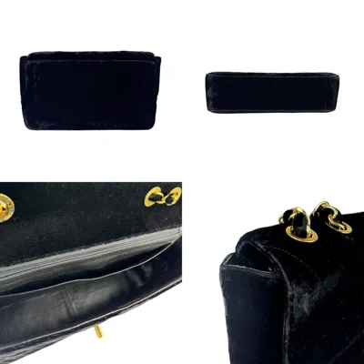 Pre-owned Chanel Black Velvet Shoulder Bag ()