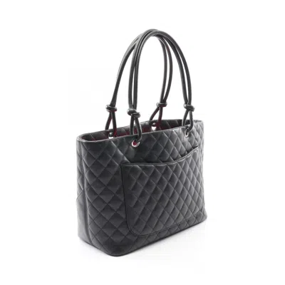 Pre-owned Chanel Black White Cambon Ligne Tote Bag () In Multi