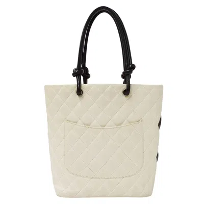 Pre-owned Chanel Black White Cambon Ligne Tote Bag () In Multi