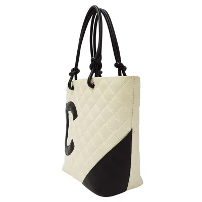 Pre-owned Chanel Black White Cambon Ligne Tote Bag () In Multi