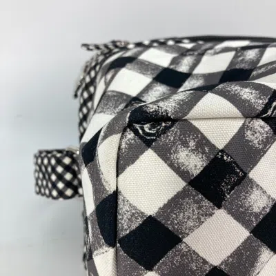 Pre-owned Chanel Black White Canvas Handbag Shoulder Bag () In Multi