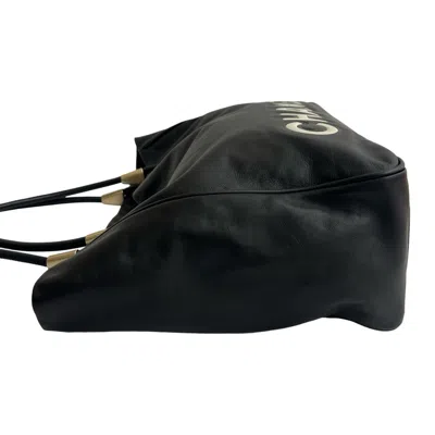 Pre-owned Chanel Black White Leather Shoulder Bag Tote Bag () In Multi