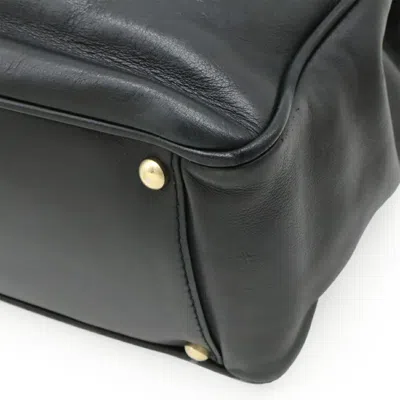 Pre-owned Chanel Black White Leather Shoulder Bag Tote Bag () In Multi