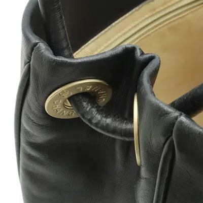 Pre-owned Chanel Black White Leather Shoulder Bag Tote Bag () In Multi