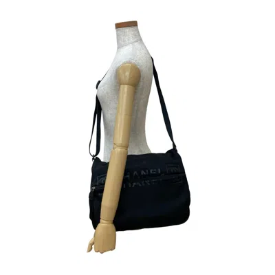 Pre-owned Chanel Black Yellow Nylon Rubber Shoulder Bag Sling Bag () In Multi
