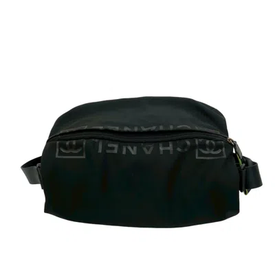 Pre-owned Chanel Black Yellow Nylon Rubber Shoulder Bag Sling Bag () In Multi