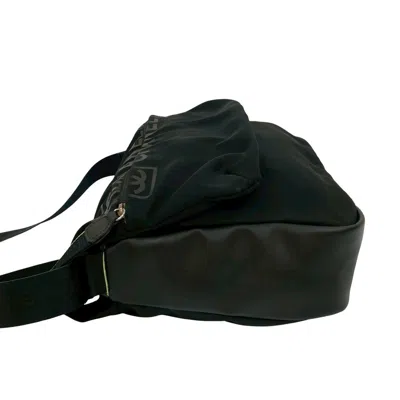 Pre-owned Chanel Black Yellow Nylon Rubber Shoulder Bag Sling Bag () In Multi