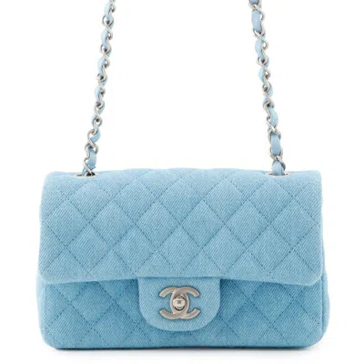 Pre-owned Chanel Blue Denim Shoulder Bag ()