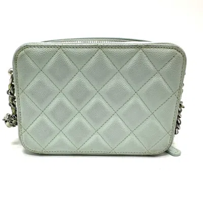 Pre-owned Chanel Blue Grained Calfskin Pochette Shoulder Bag ()