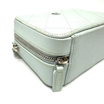 Pre-owned Chanel Blue Grained Calfskin Pochette Shoulder Bag ()