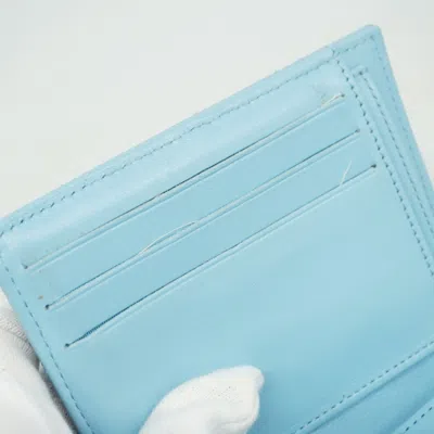 Pre-owned Chanel Blue Grained Calfskin Wallet (tri-fold) ()