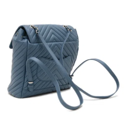 Pre-owned Chanel Blue Leather Backpack ()