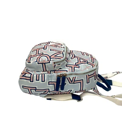 Pre-owned Chanel Blue Pink White Cotton Leather Backpack ()