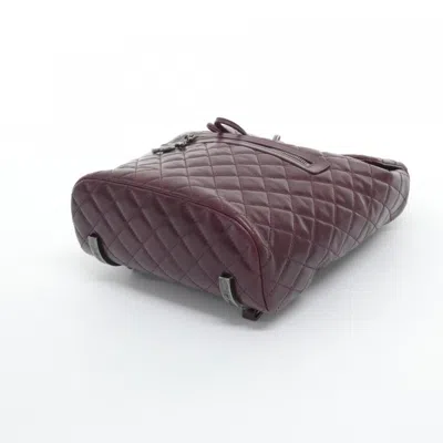 Pre-owned Chanel Bordeaux Leather Backpack () In Burgundy