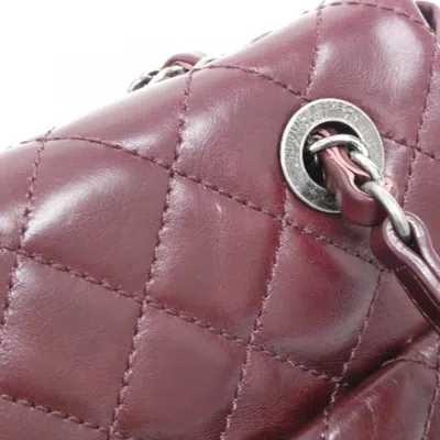 Pre-owned Chanel Bordeaux Leather Backpack () In Burgundy