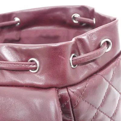 Pre-owned Chanel Bordeaux Leather Backpack () In Burgundy