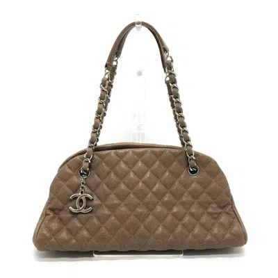 Pre-owned Chanel Brown Grained Calfskin Shoulder Bag ()