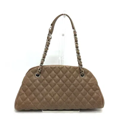 Pre-owned Chanel Brown Grained Calfskin Shoulder Bag ()