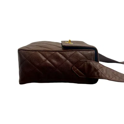 Pre-owned Chanel Brown Grained Calfskin Shoulder Bag ()