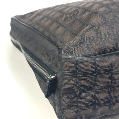 Pre-owned Chanel Brown Nylon Leather Handbag Shoulder Bag ()