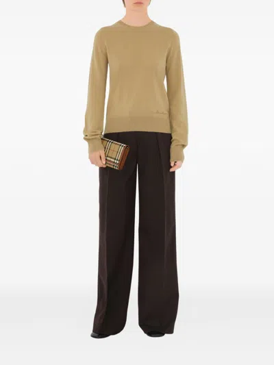 Burberry Wallet On Chain With Check In Brown