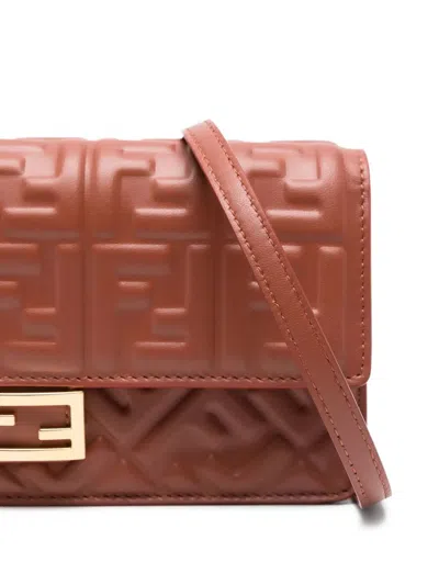 Fendi Wallet On Chain Baguette In Nappa Leather With Ff Motif