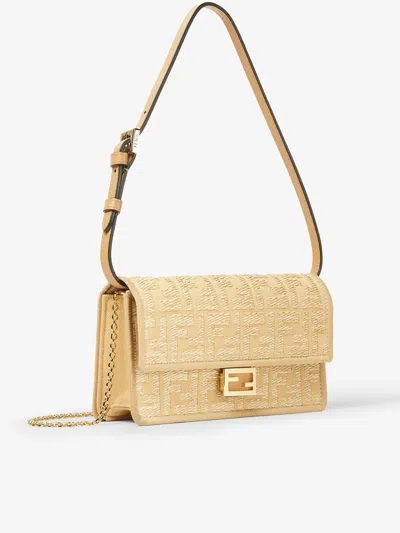 Fendi Wallet On Chain Accessories In Gold